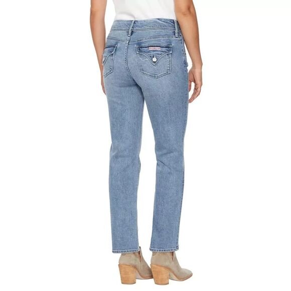 Hudson Jeans Denim - Hudson Jeans Womens 12 Blue Lighter Wash Straight Leg Stretch Denim Flap Pockets